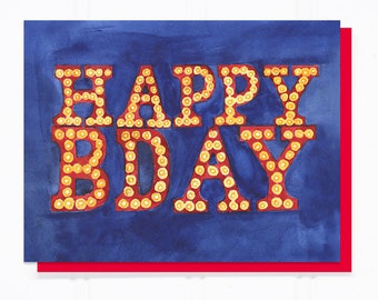 Marquee Birthday Wishes Card