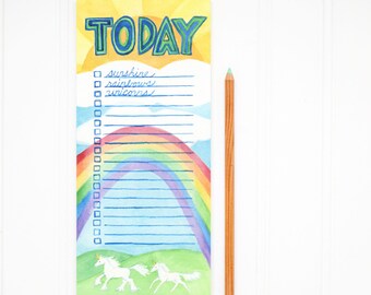 Sunshine, Rainbows, and Unicorns Notepad