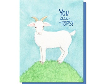 You Are Tops Goat Thank You, Appreciation, Congratulations Card