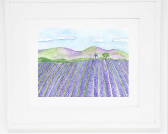 The Lavender Field art print -- 8x10
