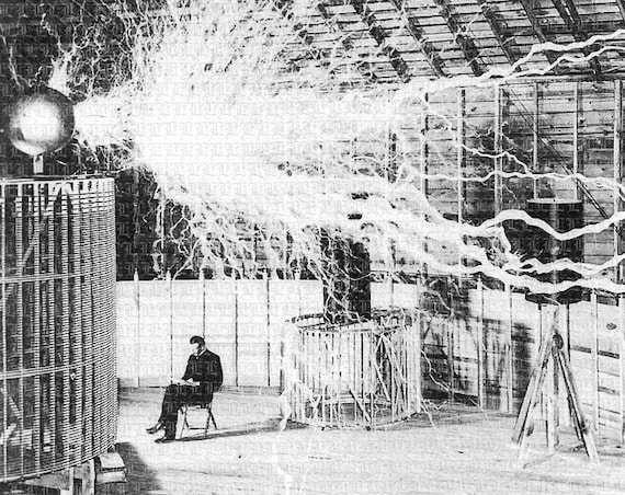 Inventor Scientist Nikola Tesla Coil Antique Photograph High Resolution  300dpi Printable Digital Instant Download 1855 -  Ireland