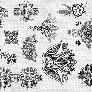 Floral Henna-Tattoo Designs Digital Clip Art druckbare hochwertige Grafik sofortiger Download 1574