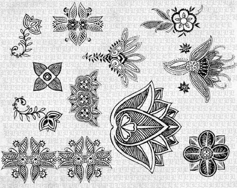 floral henna tattoo designs digital clip art printable high quality graphic instant download 1574 edu clip art art collectibles