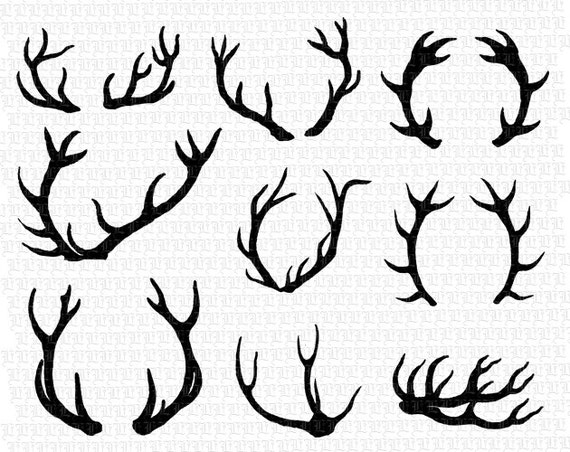 9 Deer Antlers Silhouette Printable High Quality Graphic - Etsy