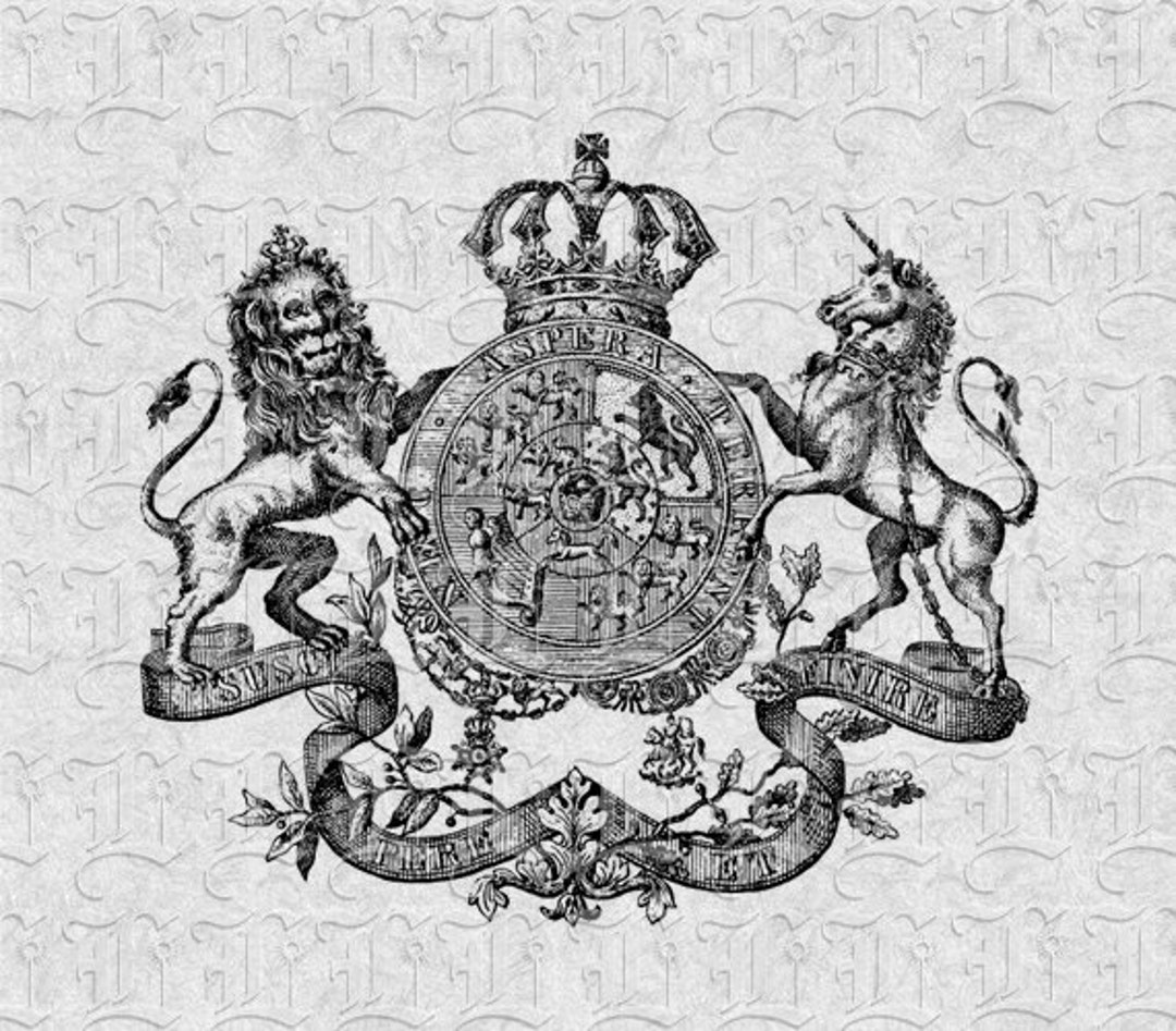 UNICORN＆LION☆49cm ✕ 49cm☆Heraldic motif