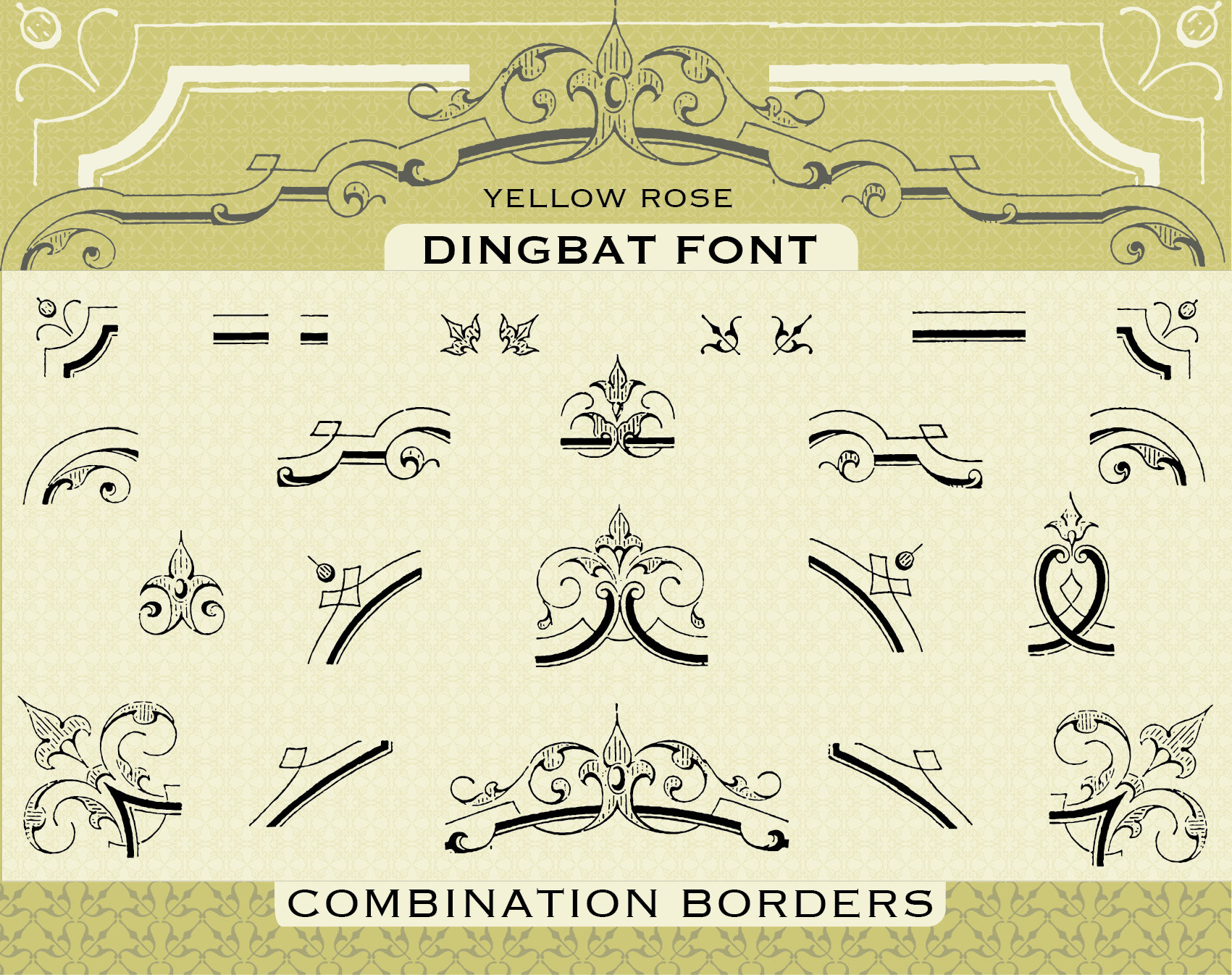 Antique Design Elements Dingbat Font Vintage Victorian Diy Etsy
