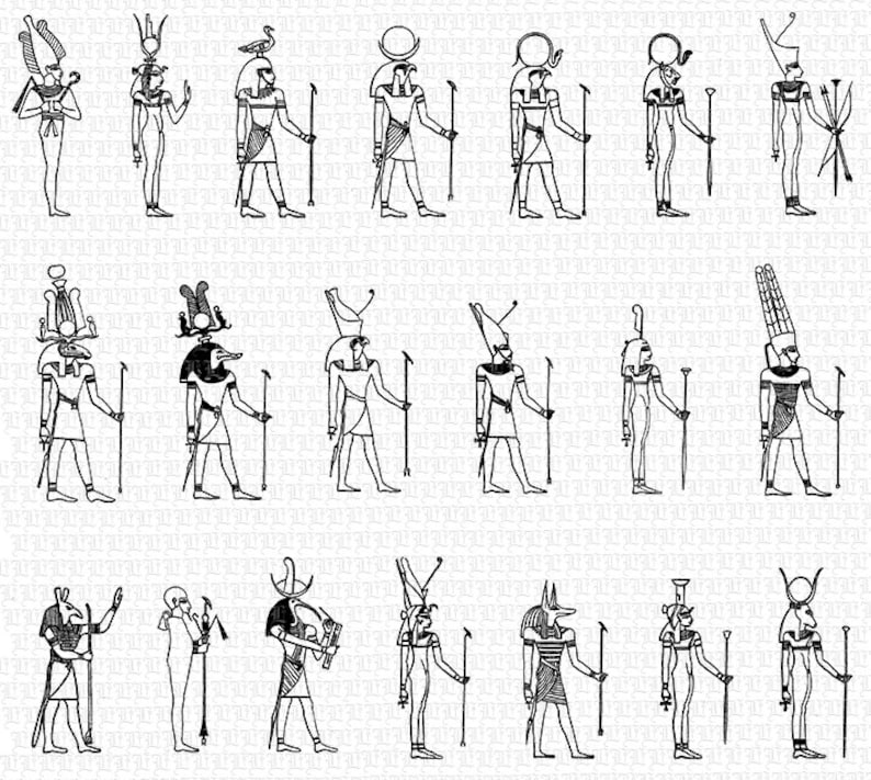 20 egyptische goden illustraties printbare graphics digitale | etsy