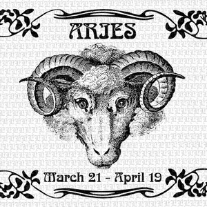 Aries the Ram Zodiac Sign Graphic Art Nouveau Digital - Etsy