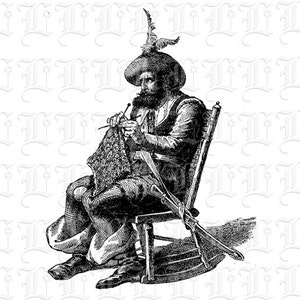 Pirate du tricot Vintage Clip Art Illustrations numériques téléchargement immédiat haute résolution 300 dpi. Img0225