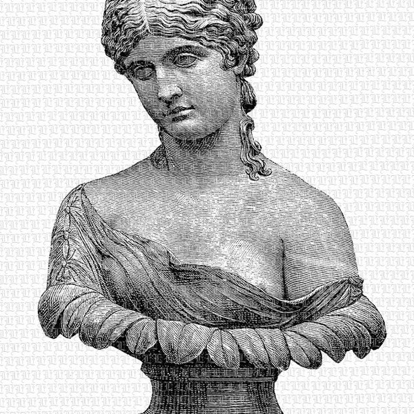 Woman Bust Sculpture Greek Roman Classical Art Instant Download 2094