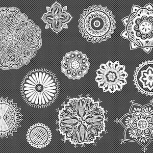 Pizarra blanca Henna Tatuaje Floral Motivos Mandalas Transparente Png 300dpi Gráficos Digitales Descarga Instantánea 1575