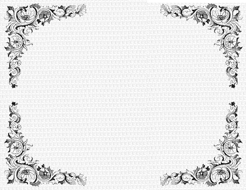 Baroque Borders Frame Clip Art High Quality Printable Graphic Instant