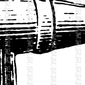 May include: Black and white illustration of a hammer with a wooden handle.