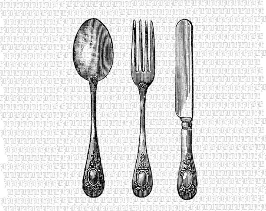 Spoon Fork Knife Printable Collage Sheet Instant Download 2384 - Etsy