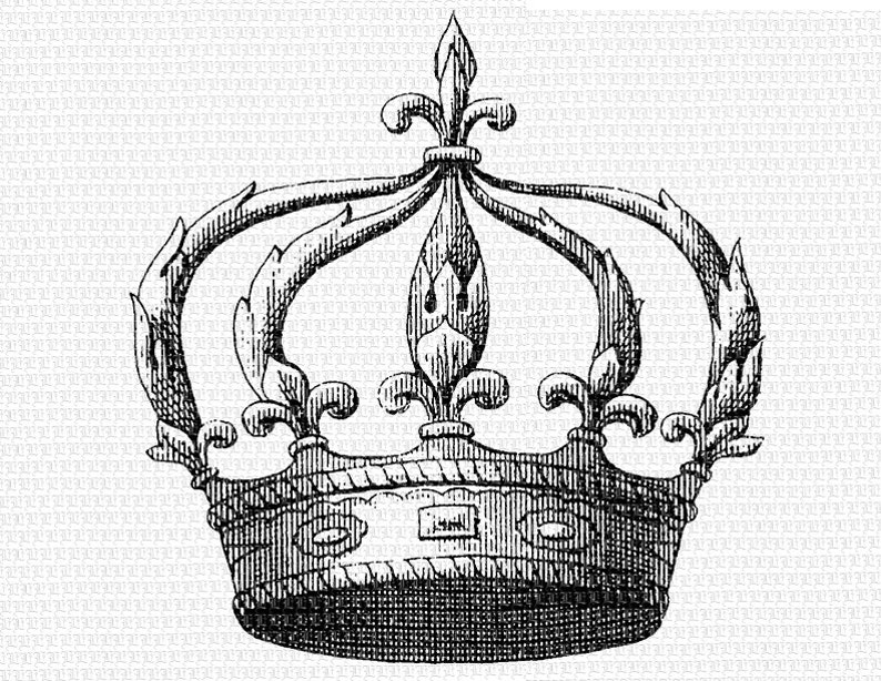 King Queen Crown 300dpi Graphic Royal Crown Printable Illustration Digital Image Instant Download Commercial Use 0400 image 1