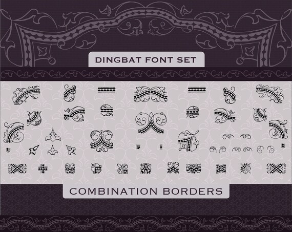 Victorian Border Characters Dingbat Font Diy Ornamental Frames Etsy
