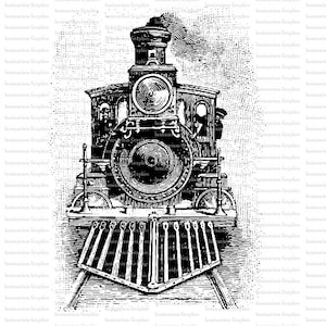 Alter Zug Clip Art Zug Bild Dampfmaschine Lokomotive Grafik Zug Illustration Hohe Auflösung 300 dpi Digital Sofort Download. T1-41