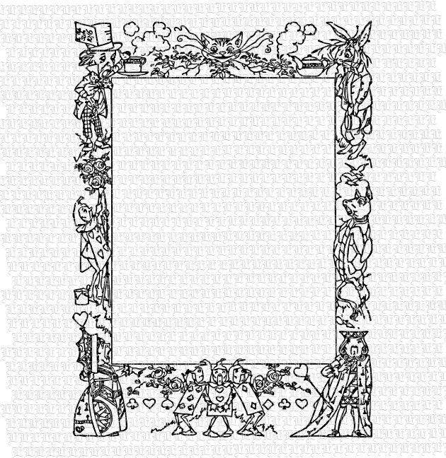 Alice in Wonderland Border Vector Eps Image Instant Download 2555 - Etsy