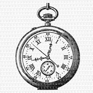 Digital Victoriano estilo bolsillo reloj clip reloj reloj cara vintage tamaño carta ilustraciones imprimible sin formato de alta resolución 300dpi gráficos Img2019