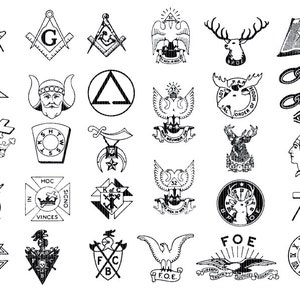Masonic Emblems Clip Art: Fraternal Masonry Illustrations (Digital Download)
