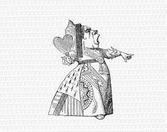 Red Queen Off With Her Head Alice in Wonderland Vector File Instant Download 2990