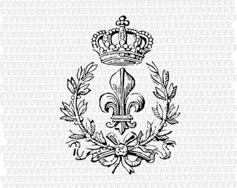 French Crown Digital Graphic Download Printable Image 2363