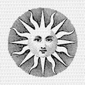 Zon zon afdrukbare grafische Instant Download Vintage foto 2389