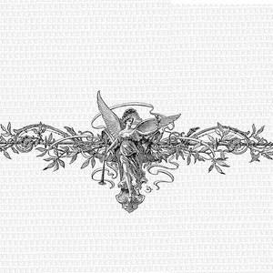 Angel Border Graphic Instant Download Printable 300dpi Illustration 2648