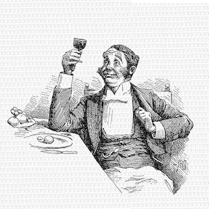 Wine Drinking Victorian Man Printable Antique Sketch Illustration High Quality Graphic Commercial Use Iron onTransfer etc 4510