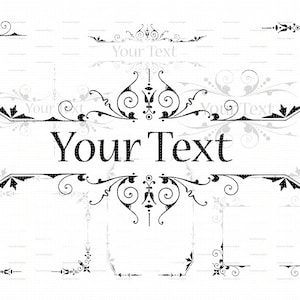 Decorative Vintage Headline Lettering Borders Headline Frames Swirl Clip Art Printable Borders Digital High Quality 300 dpi Graphics BT1