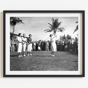 1930s Golf Photo Print, Legendary Golfers at LPGA Tournament, Vintage Golf Art, Golfing Gift
