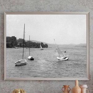 1930s Sailboats Photo: Vintage Lake House Nautical Wall Art