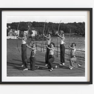 Vintage 1930s Archery Photo Reprint: Black & White Wall Art for Retro Room Decor - Select Size