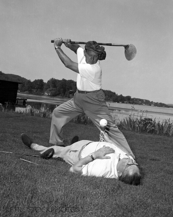 Funny Golf Photo Print: Walter Hagen & Joe Kirkwood, Retro Golf
