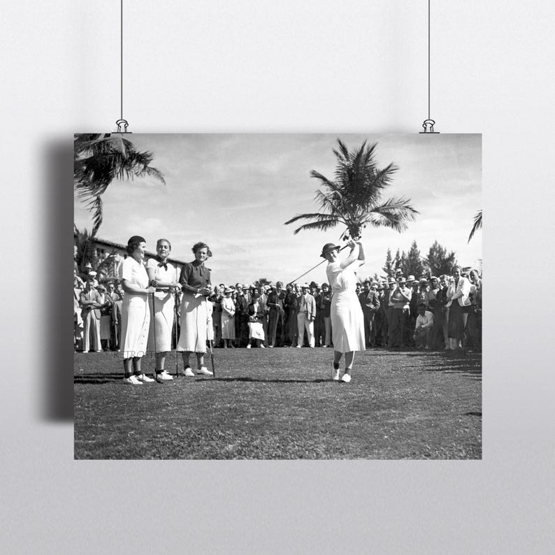 Vintage 1930's LPGA Golf Legends Photo Print: Retro Style Sports Art, Golf Gift Black & White