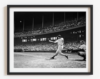 Ted Williams Vintage Baseball Photo Print, Red Sox Fan Gift