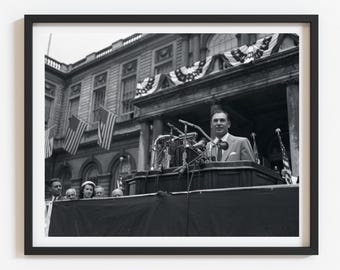 1953 Ben Hogan Ticker Tape Parade Photo Print, NYC City Hall Speech, Vintage Golf Memorabilia, Historic New York Photograph
