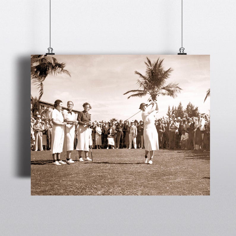 Vintage 1930's LPGA Golf Legends Photo Print: Retro Style Sports Art, Golf Gift Sepia