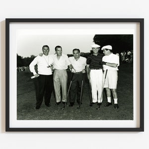 Vintage golf art, 1950's PGA  tournament photo, Black and white custom reproduction, Select size, Retro golf interior decor, Select size
