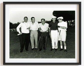 Vintage golf art, 1950's PGA tournament photo, Black and white custom  reproduction, Select size, Retro golf interior decor, Select size