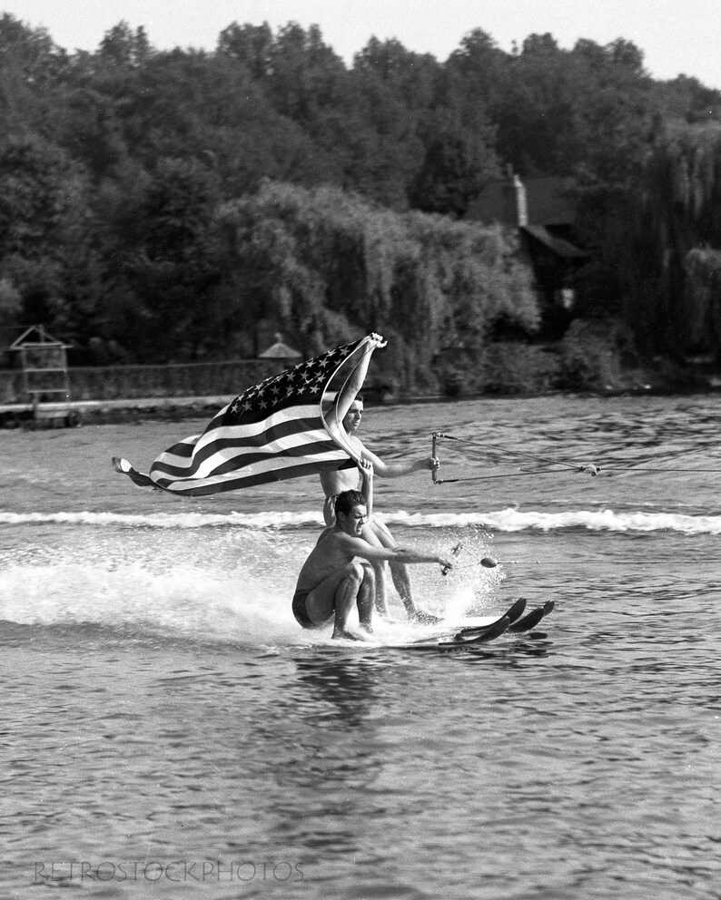Vintage Water Skiing Photo Prints Set of 2 Multiple Size Etsy