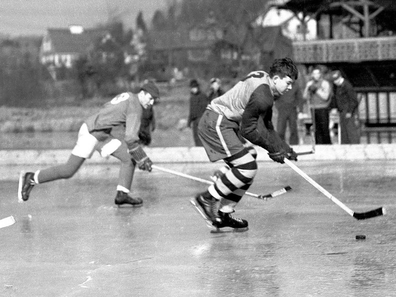 Vintage ice hockey photo 1930's winter sports image Etsy