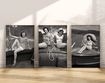 Vintage Fashion Photo Set: 1936 Chris Craft Motor Boats (select