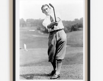 Foto de golf vintage de Tom Armour: Impresión en blanco y negro del Abierto de EE. UU.