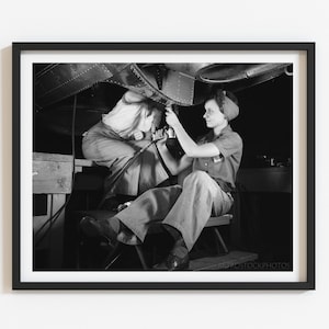 Vintage Rosie the Riveter Photo: WWII Women Workers - Black & White Print