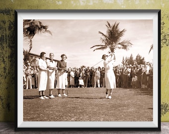 Impression photo LPGA Golf Legends des années 1930 : art sportif de style rétro, cadeau de golf