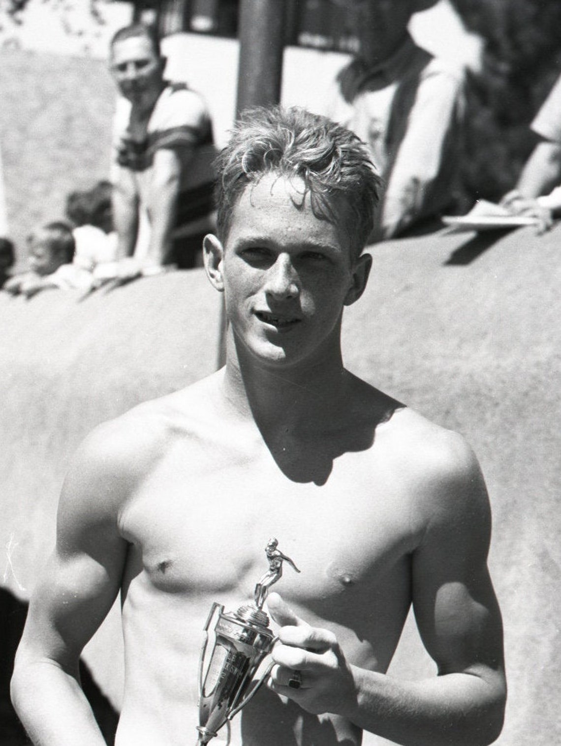 Vintage male athlete photo 1950's wall art retro swim Etsy