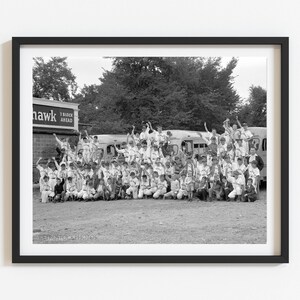Baseball Wall Art Print, Vintage 1950’s Little League Teams Photo, Fun Retro Sports Decor, Custom Black and White Reprint, Select size