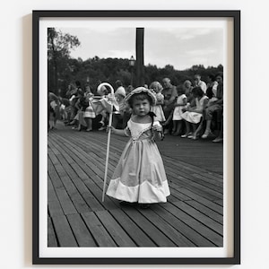 Vintage Little Bo Peep Photo Print: 1950s Retro Nursery Decor