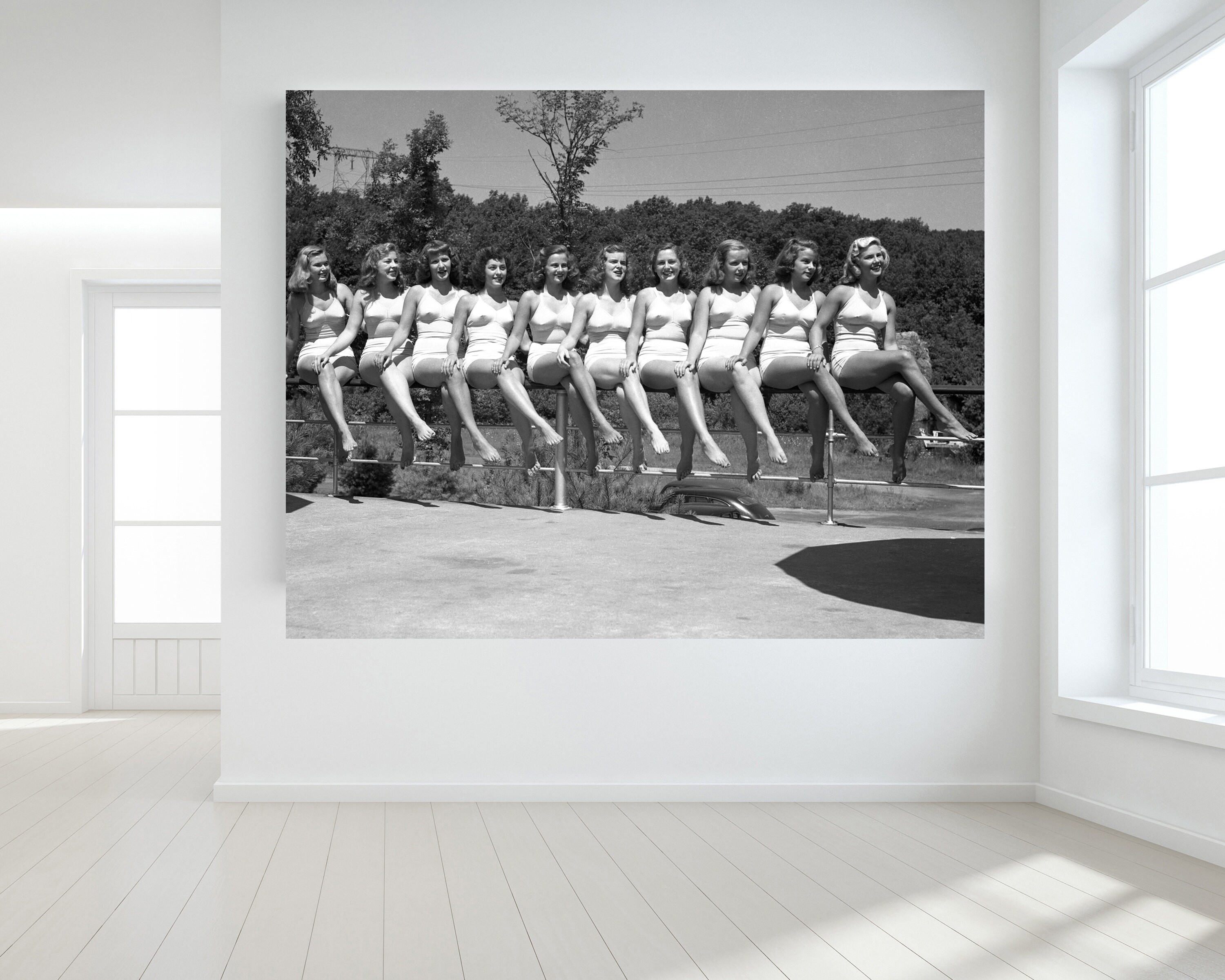 1940s Synchronized Swim Team Photo: Retro Black White Archival Print - Etsy